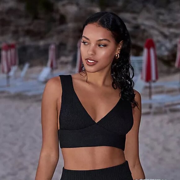 ANTHROPOLOGIE | Knit V-Neck Crop Top | NWT - Picture 3 of 9